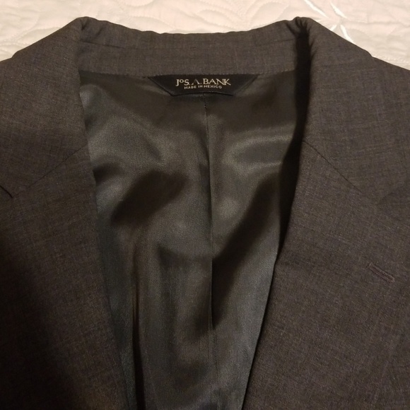 100% Wool Jos. A. Bank 43R Gray Blazer Suit Jacket - Picture 2 of 6
